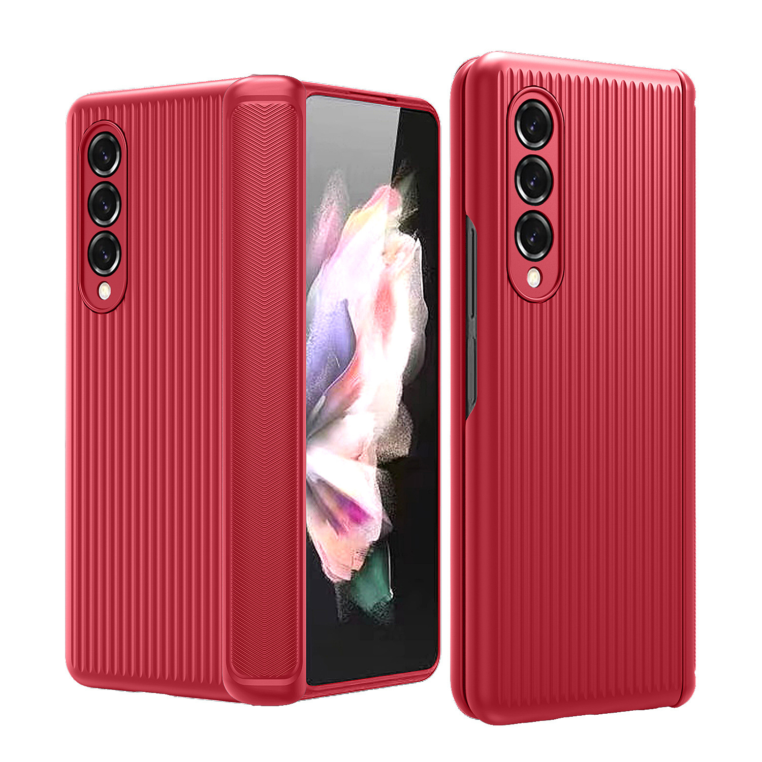 Compatible with Samsung Z Fold6/5/4/3 phone case, hinge, luggage case, full-coverage shockproof protective case, cross-border e-commerce. - Red Samsung Z Fold 3
