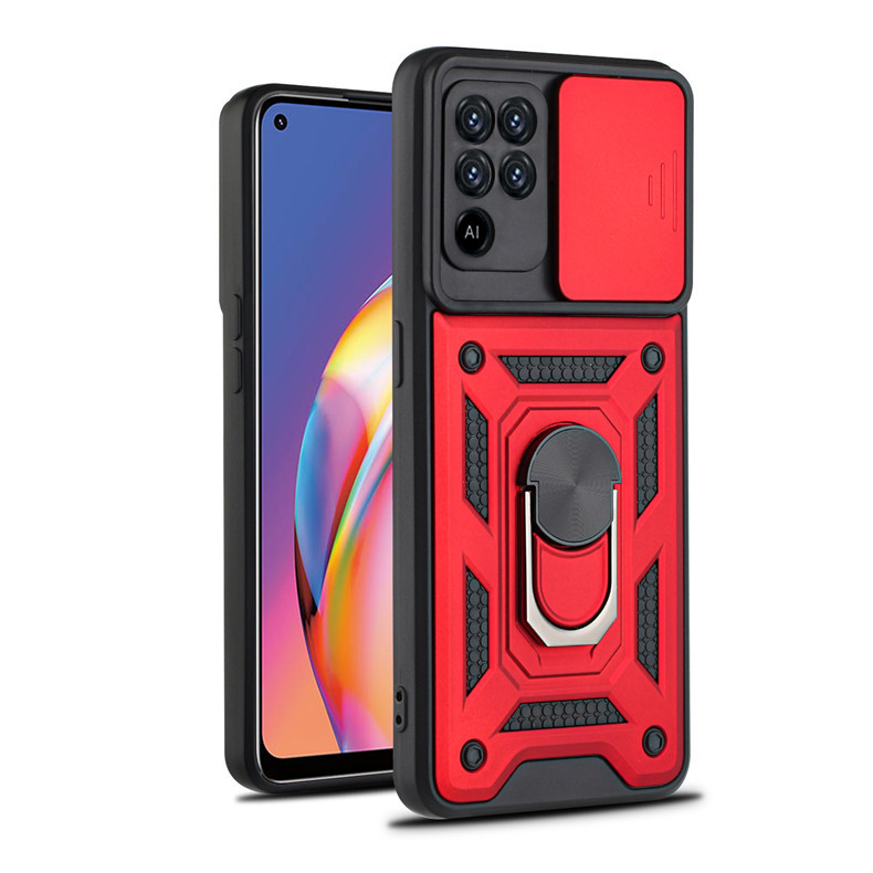 Compatible with OPPO Realme C85 phone case, Reno 15 Pro, Smooth Armor Sliding Window C83 car mount X9 hard case - Red OP Find X9 Ultra 5G