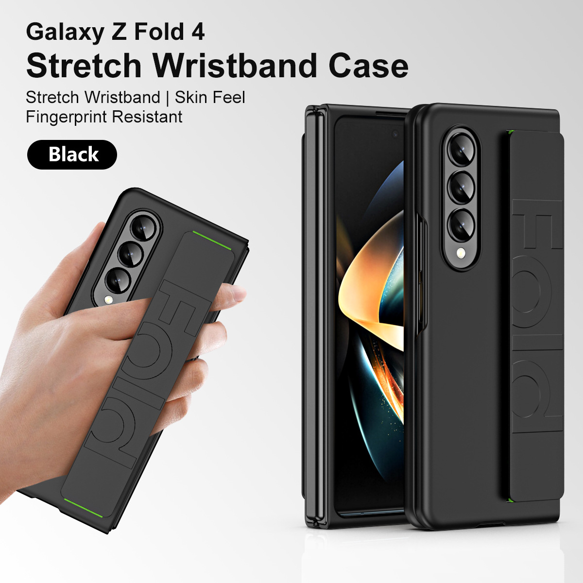 Compatible with Samsung Z Fold8/7/6 phone case W25 elastic wrist strap 5/4/3/2 folding screen drop protection case - Black Z Fold8 Ultra [Standard Edition]