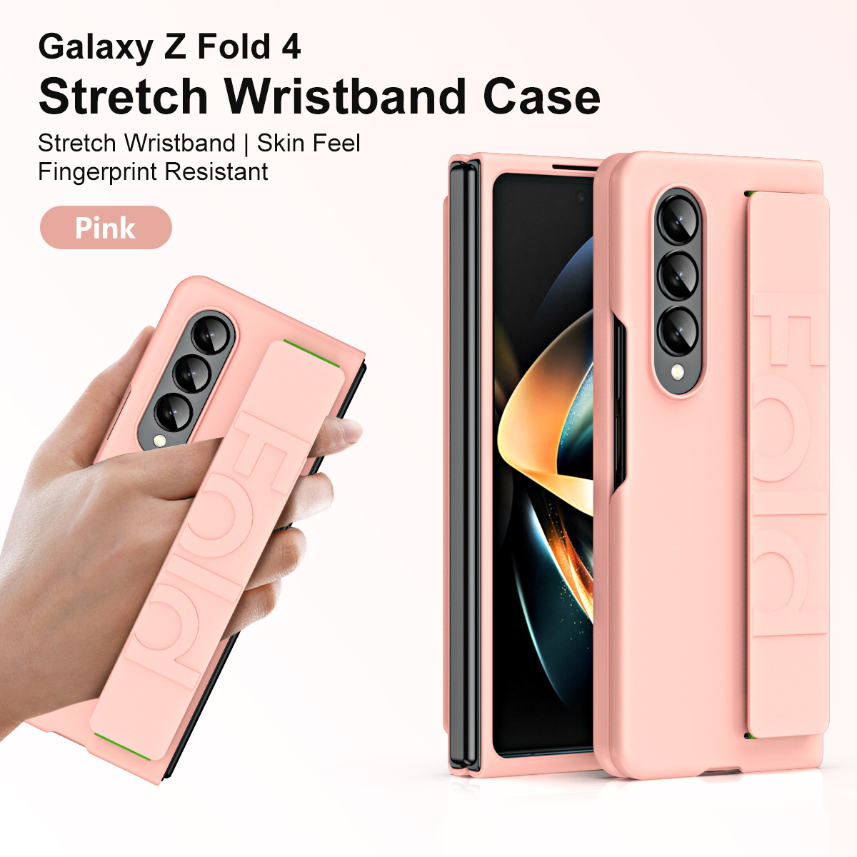 Compatible with Samsung Z Fold8/7/6 phone case W25 elastic wrist strap 5/4/3/2 folding screen drop protection case - Pink Z Fold8 Ultra [Standard Edition]