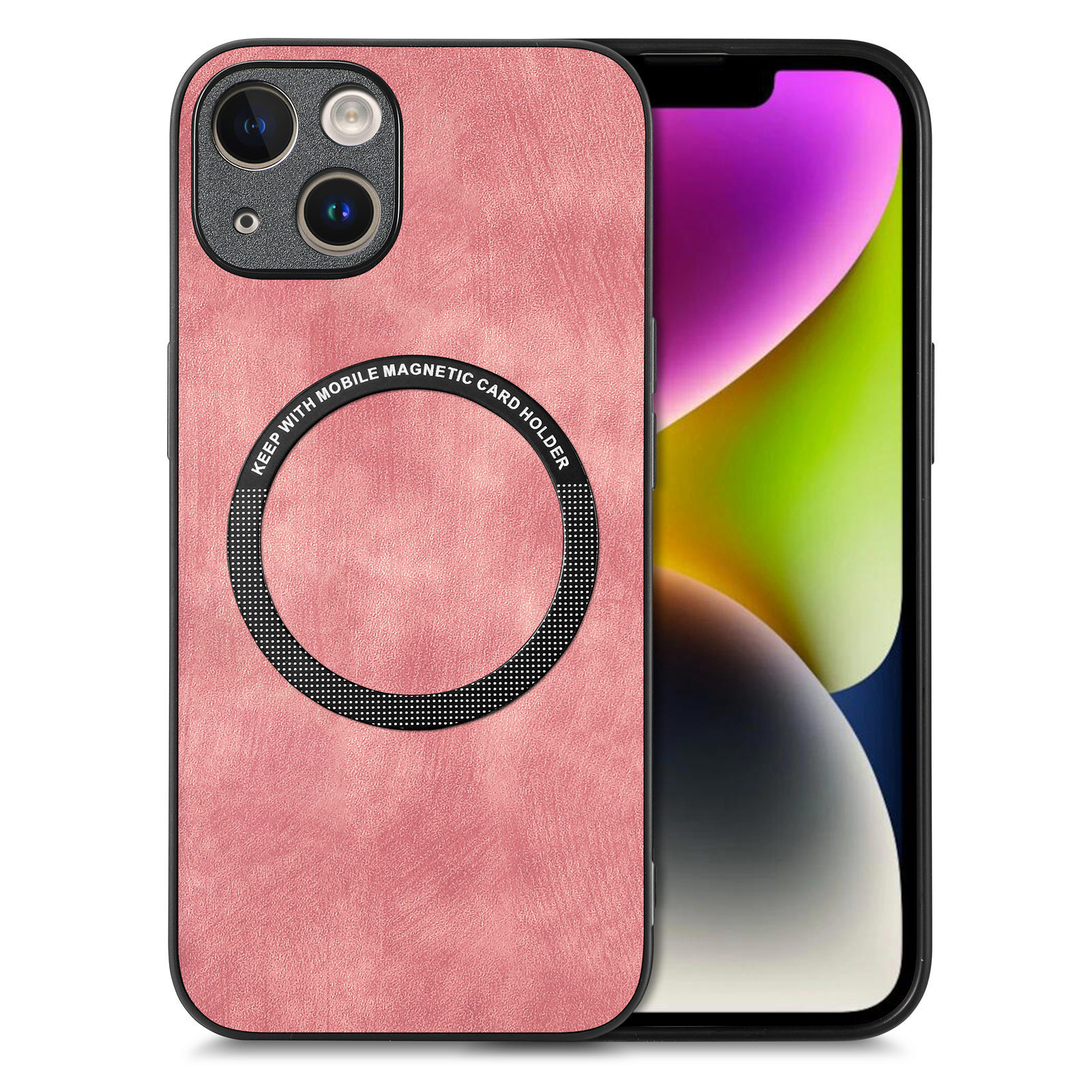 Compatible with Apple iPhone 17 Pro Max, 16 Plus, MagSafe magnetic case with fine holes, 15 Pro, drop-proof case, 14-inch protective case - Pink IP-17promax
