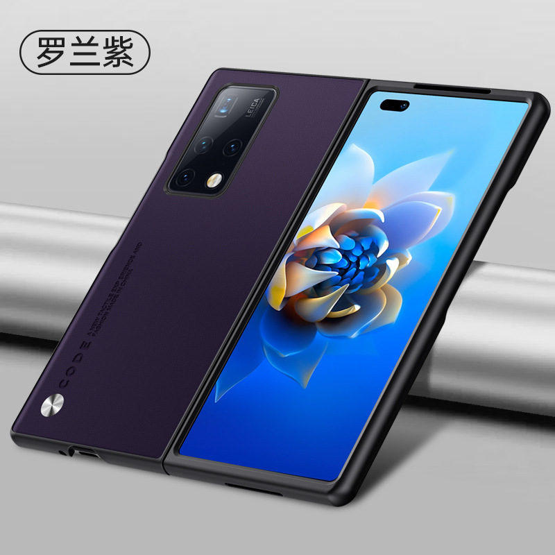 Compatible with Huawei Mate X5 phone case, X3 foldable screen, Mate XS2, light luxury vegan leather business protective case, cross-border - X2 Roland Purple Huawei-Mate X3