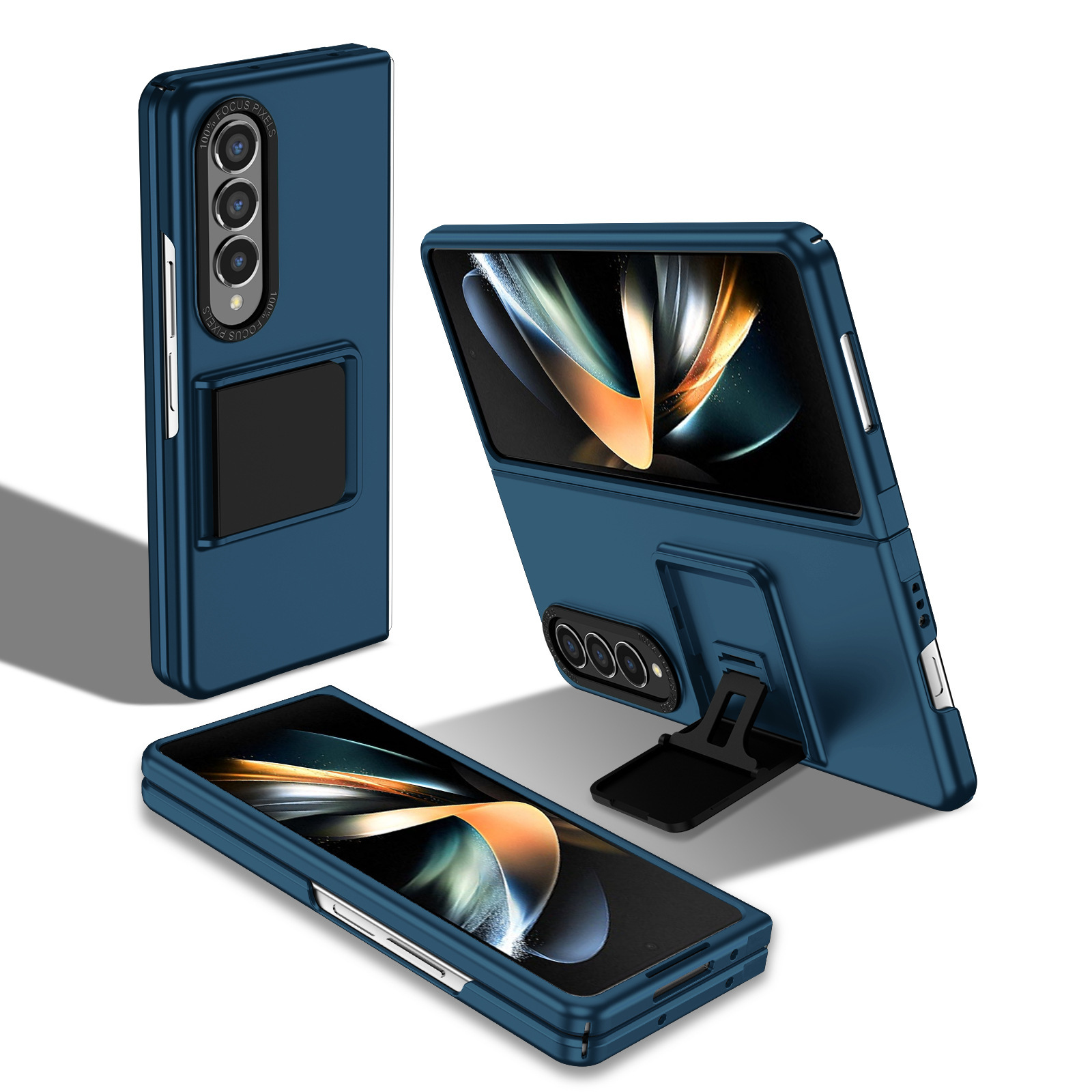 Compatible with Samsung Z Fold8/7 phone case, 6/5 folding screen, 4/3 adjustable stand, Flip7 drop protection case - Blue Z Fold8ultra