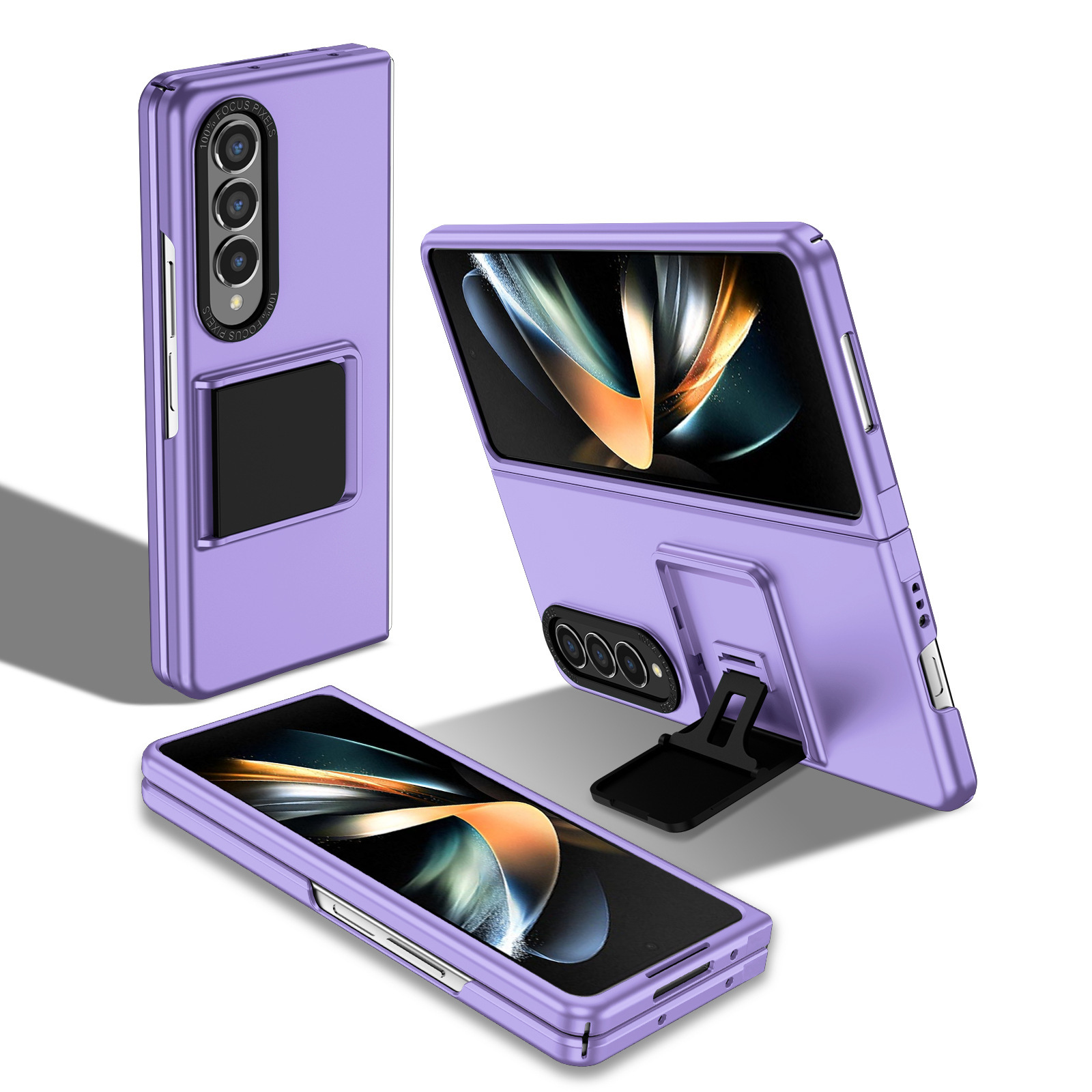 Compatible with Samsung Z Fold8/7 phone case, 6/5 folding screen, 4/3 adjustable stand, Flip7 drop protection case - Purple Z Fold8ultra