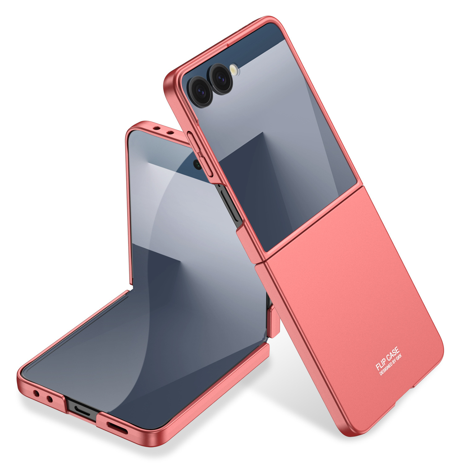 Compatible with Samsung Z Flip8/7 and Flip6/5 foldable screen ultra-thin skin-feel frosted protective case - Coral Red [No Film] Samsung Z Flip8