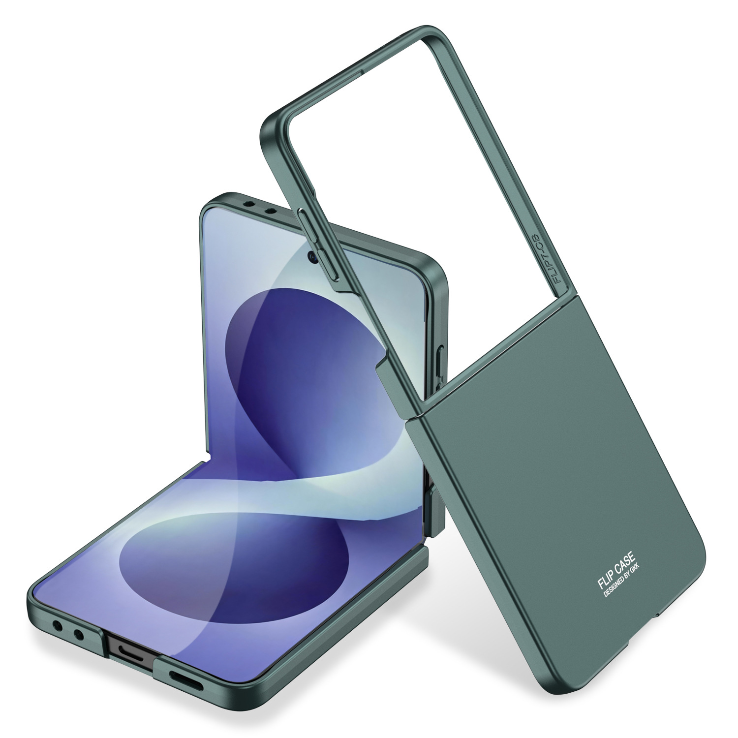 Compatible with Samsung Z Flip8/7 and Flip6/5 foldable screen ultra-thin skin-feel frosted protective case - Forest Green [No Film] Samsung Z Flip8