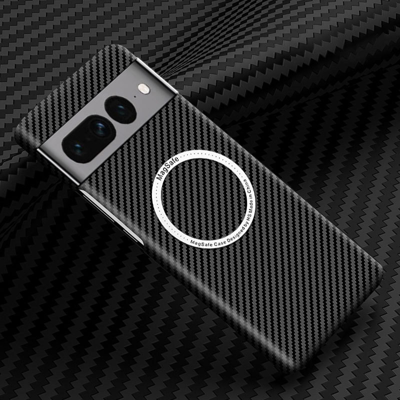 Compatible with Google Pixel 10 Pro XL phone case, 9pro fiber texture, 8A magnetic wireless charging, drop-proof protective case. - Black [Magnetic Ring] Google-10 Pro XL