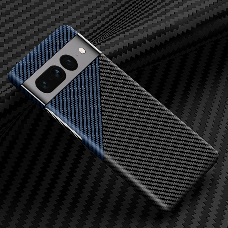 Compatible with Google Pixel 10 Pro XL phone case, 9pro fiber texture, 8A magnetic wireless charging, drop-proof protective case. - Black Blue Google-10 Pro XL