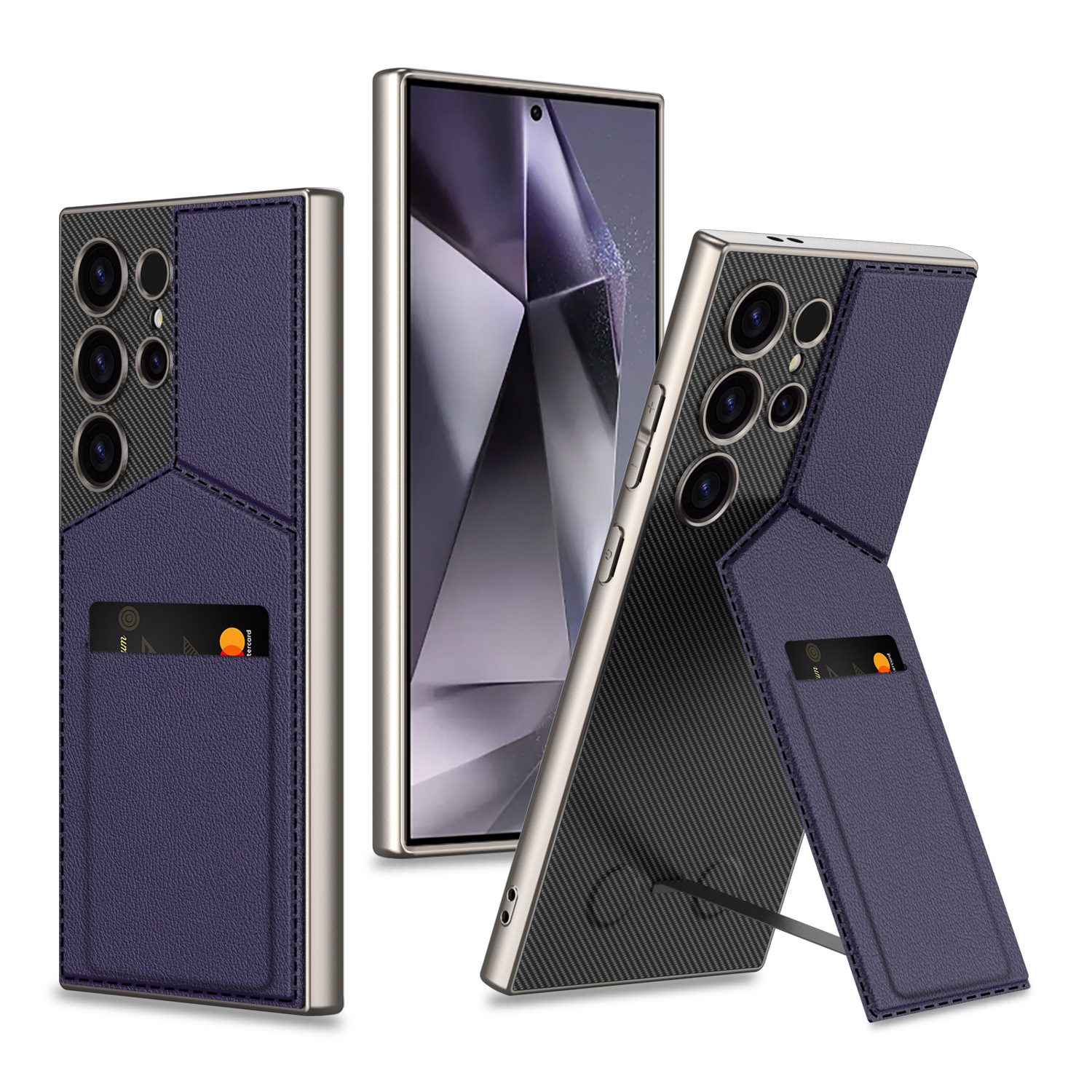 Compatible with Samsung S26 Ultra phone case, S25/24 Ultra magnetic card holder, business protective case, cross-border - Titanium Twilight Purple [Rotator Card Pack] SM-S26Ultra