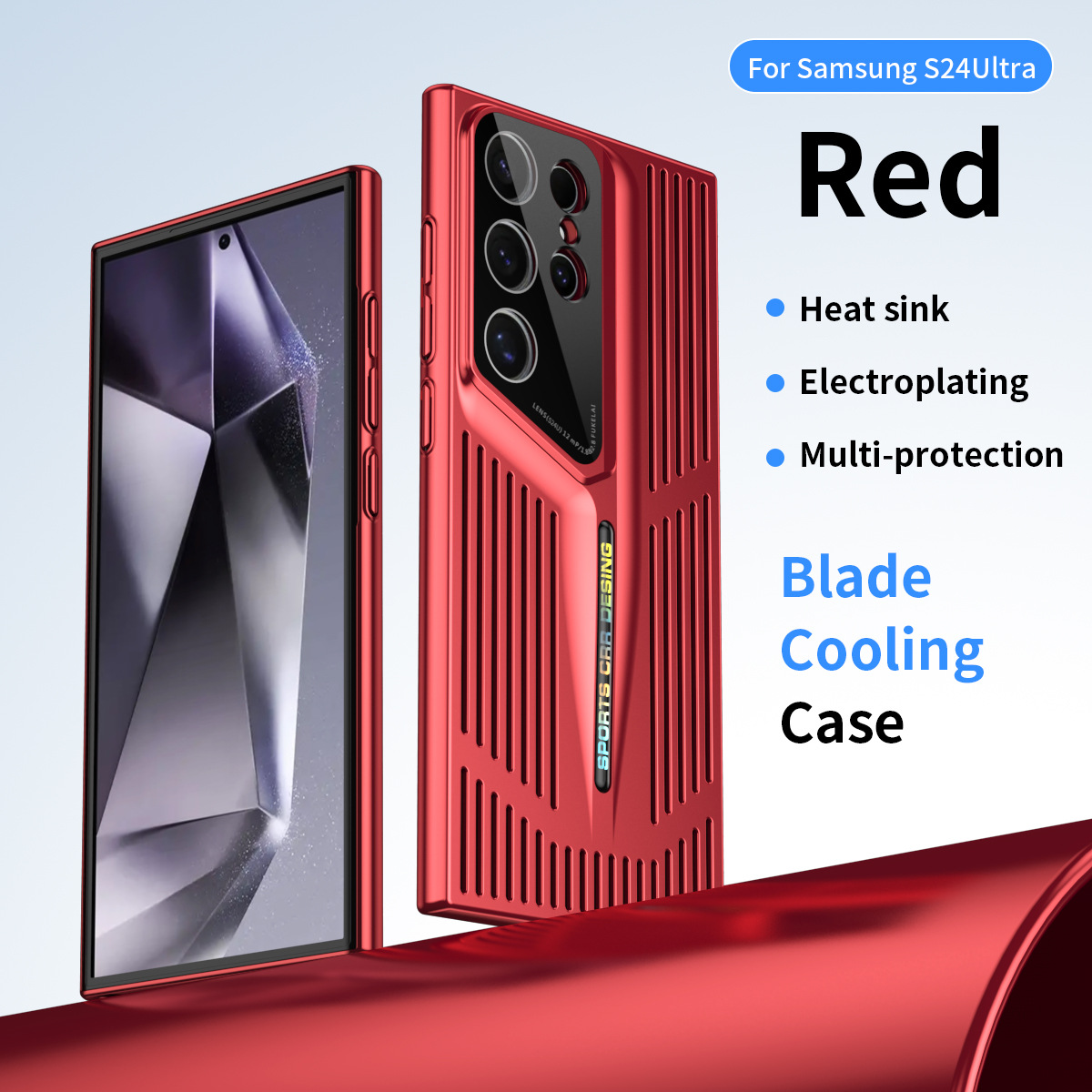 Compatible with Samsung 26 Ultra phone case S25/S24U hollow heat dissipation case S23 Plus ultra-thin drop-proof protective case - Red S26ULTRA