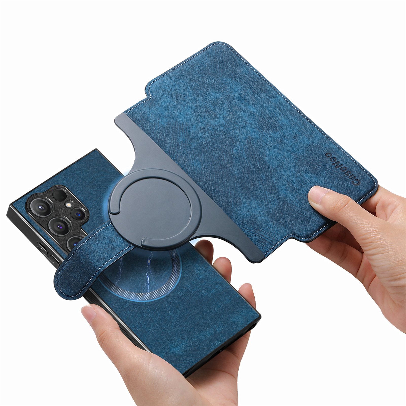 Compatible with Samsung S26U/25Ultra phone case A57 magnetic 2-in-1 S24P detachable cover A36 protective case - Blue S26 Ultra
