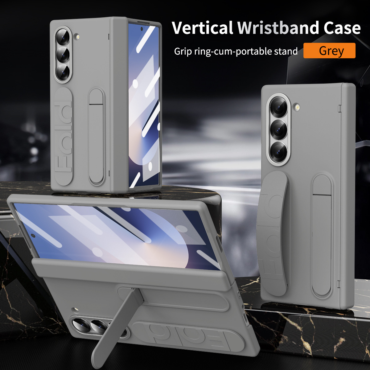 Compatible with Samsung ZFold 8/7/6 phone cases, TriFold wrist strap holders, 5/4 hinges, pen slot cases, protective cases. - Gray [Shell Cover] Z Fold8ultra [Standard Edition]