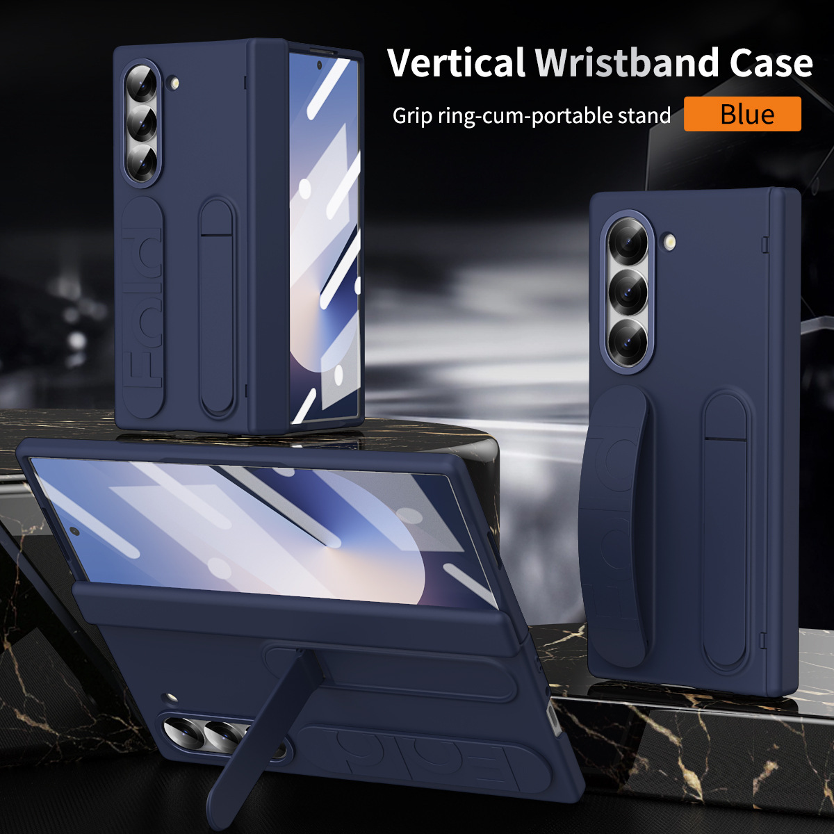 Compatible with Samsung ZFold 8/7/6 phone cases, TriFold wrist strap holders, 5/4 hinges, pen slot cases, protective cases. - Blue [Shell] Z Fold8ultra [Standard Edition]