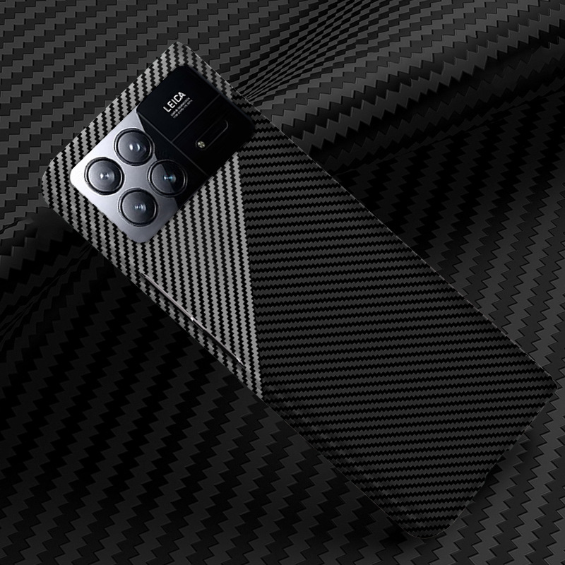 Compatible with Xiaomi Mi X Fold4/3/2 phone case, carbon fiber textured magnetic ring, two-tone ultra-thin shockproof protective case - Black and silver Xiaomi Mi X Fold4