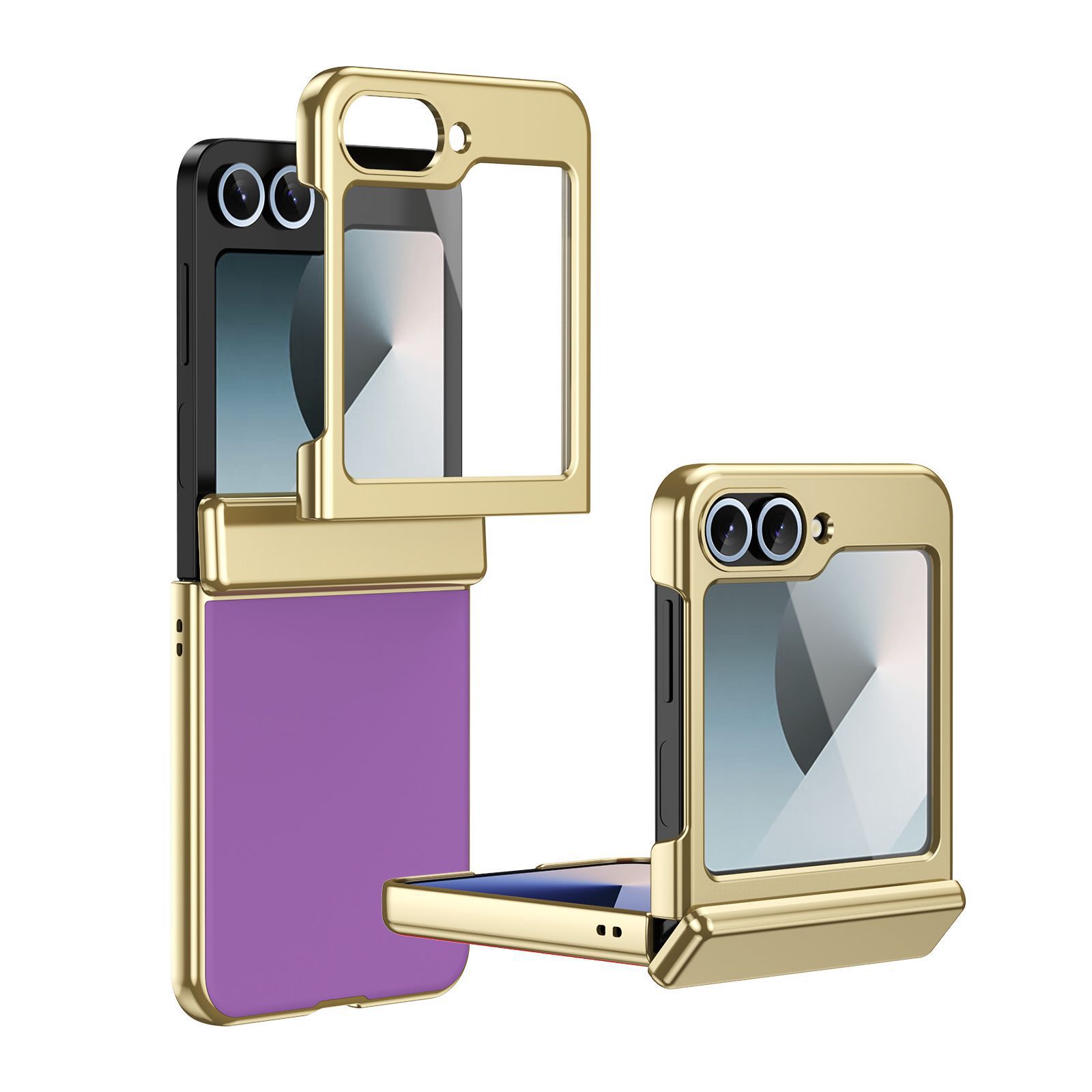 Compatible Samsung Z Flip 8/7 phone case, 6/5mm electroplated AG frosted case film, full coverage 4/3 folding screen protective case - Purple [Cover] Samsung Z Flip8