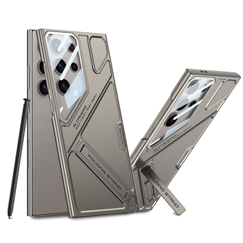 Compatible with Samsung S26 Ultra phone case, adjustable stand, 25/24U lens, full coverage, shockproof, ultra-thin protective case - Titanium Gray [Ultra-thin] SM-S26Ultra [Pen not included]