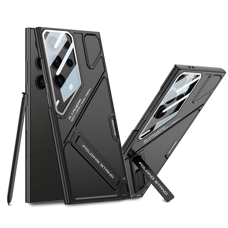 Compatible with Samsung S26 Ultra phone case, adjustable stand, 25/24U lens, full coverage, shockproof, ultra-thin protective case - Titanium Black [Ultra-thin] SM-S26Ultra [Pen not included]