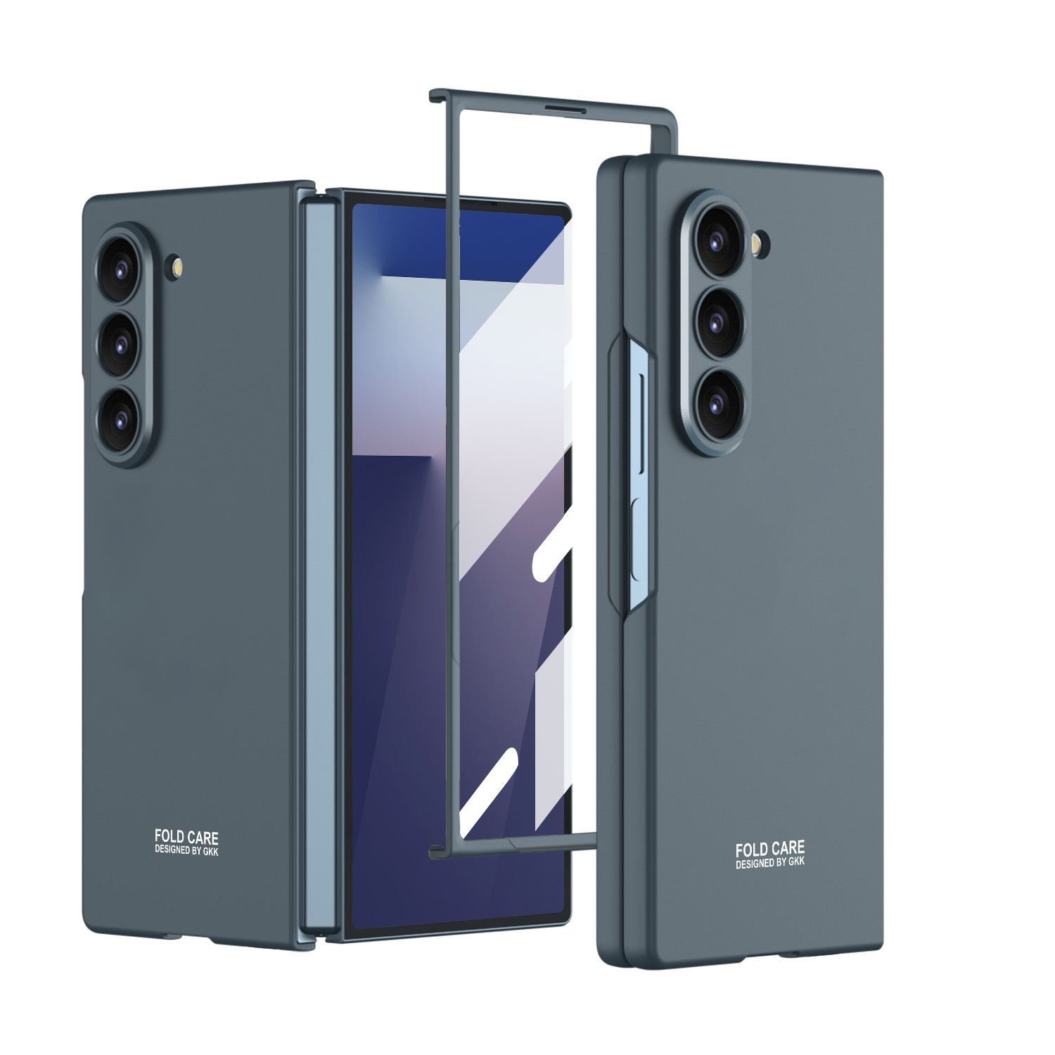 Compatible with Samsung Z Fold8 Ultra phone case 7/6/5 ultra-thin case film solid color folding screen anti-drop protective case - Empty Mountain Green [Shell Membrane] Z Fold8 Ultra [Standard Edition]