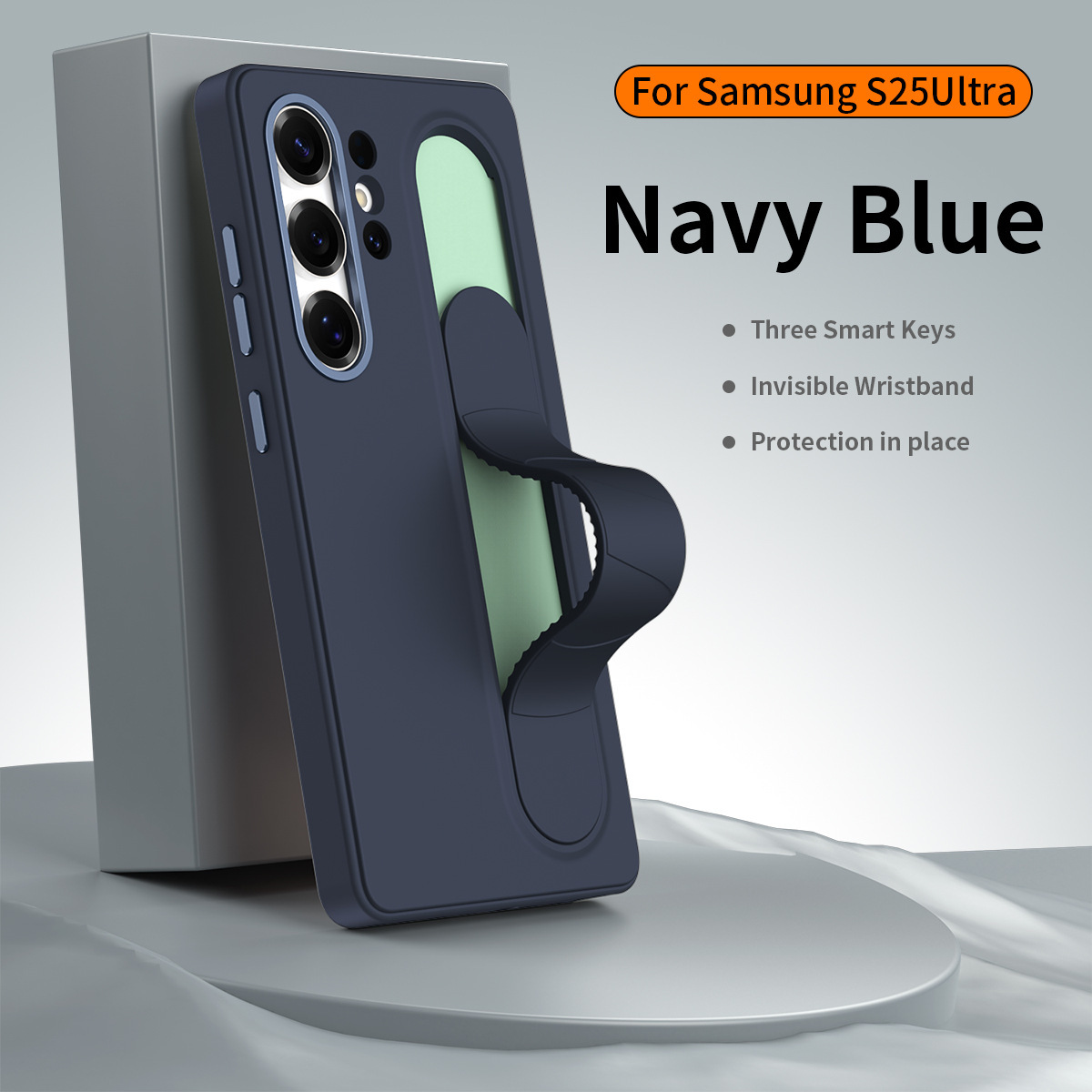 Compatible with Samsung S26 Ultra phone case, S25U official smart button, S24P silicone wrist strap, and S23U protective case. - Sapphire Blue Smart Control Buttons Samsung S26 Ultra