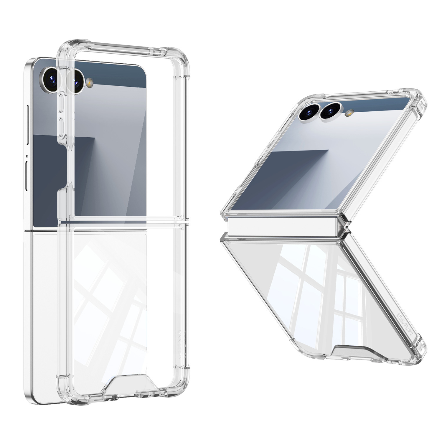 Compatible with Samsung Z Flip 8/7 phone case, transparent airbag anti-drop case film, full coverage foldable screen ultra-thin protective case - Fully transparent Samsung Z Flip 8 [No film]