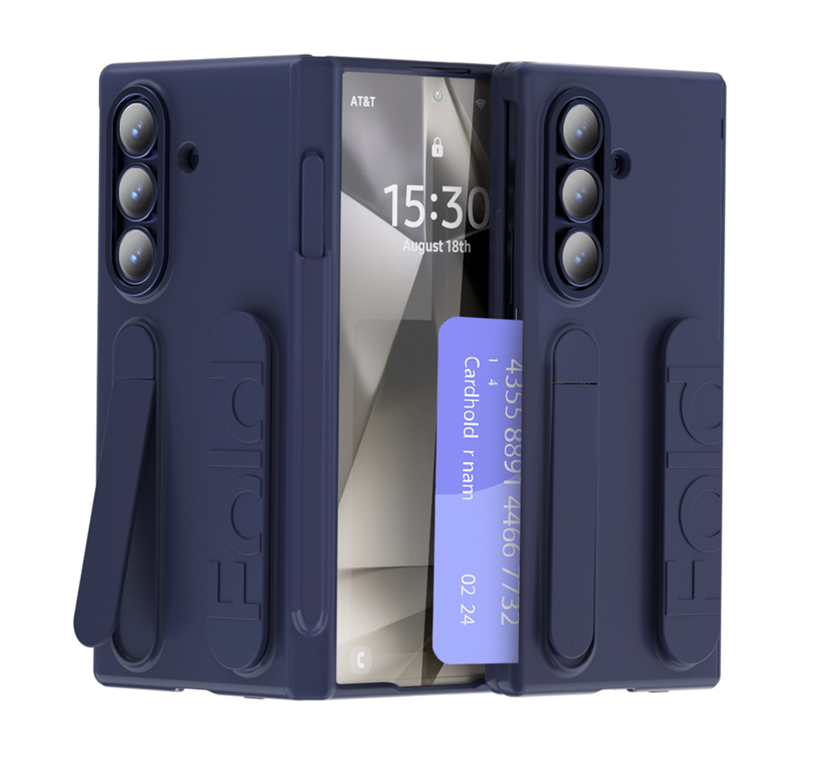 Samsung Z Fold 8/7 Phone Case TriFold with SIM Card Insert, Pen, Hinge, 6/5-inch Full Coverage Protective Case - Blue [Case Screen Protector] with Pen and SIM Card Slot 3-Piece Set Samsung Z Fold8 Ultra