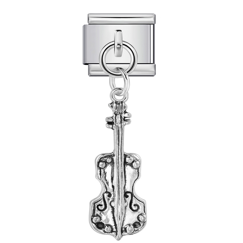 Musical instrument shaped pendant, Italian modular bracelet, DIY hook bangle, freely combinable watch strap chain accessories wholesale