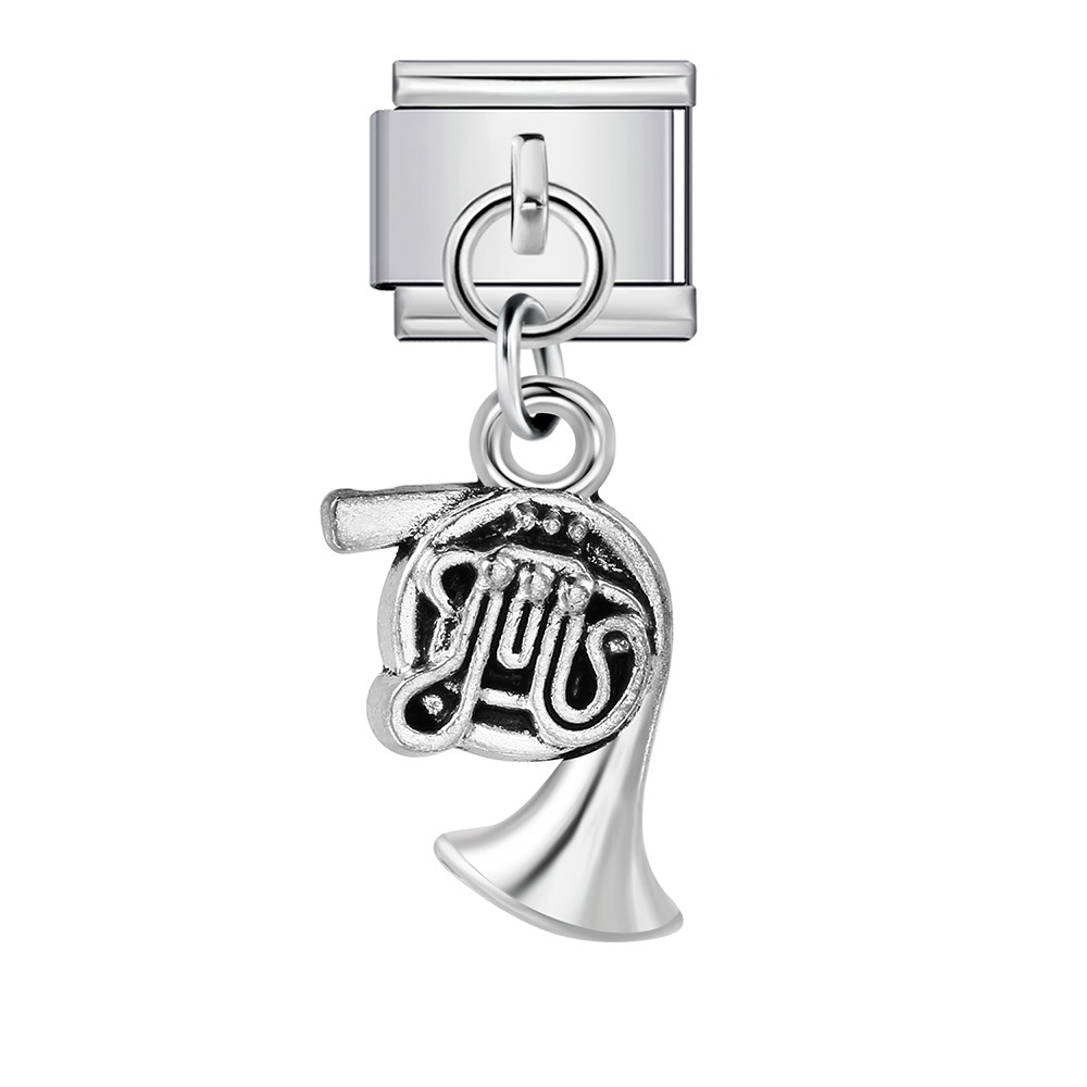 Musical instrument shaped pendant, Italian modular bracelet, DIY hook bangle, freely combinable watch strap chain accessories wholesale