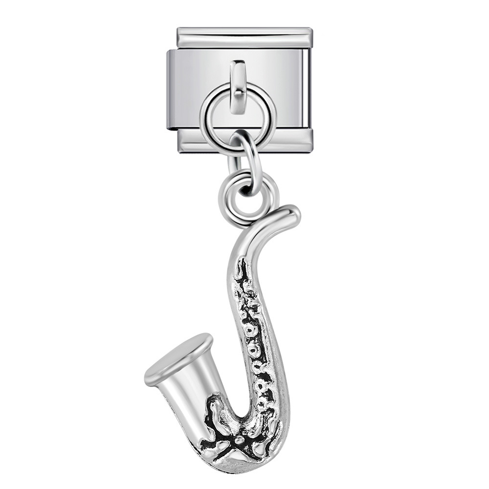 Musical instrument shaped pendant, Italian modular bracelet, DIY hook bangle, freely combinable watch strap chain accessories wholesale