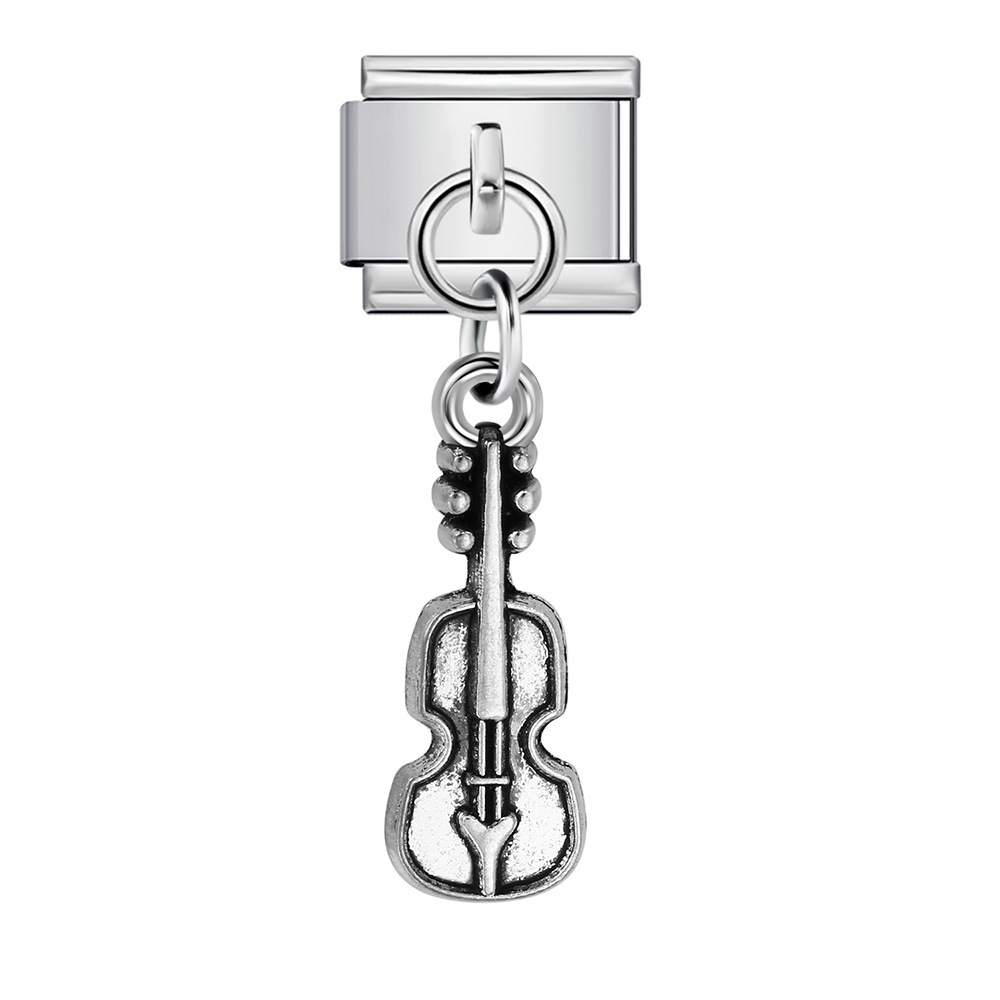 Musical instrument shaped pendant, Italian modular bracelet, DIY hook bangle, freely combinable watch strap chain accessories wholesale