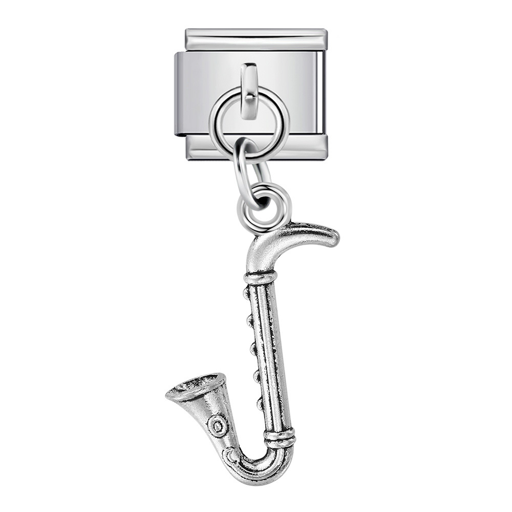 Musical instrument shaped pendant, Italian modular bracelet, DIY hook bangle, freely combinable watch strap chain accessories wholesale