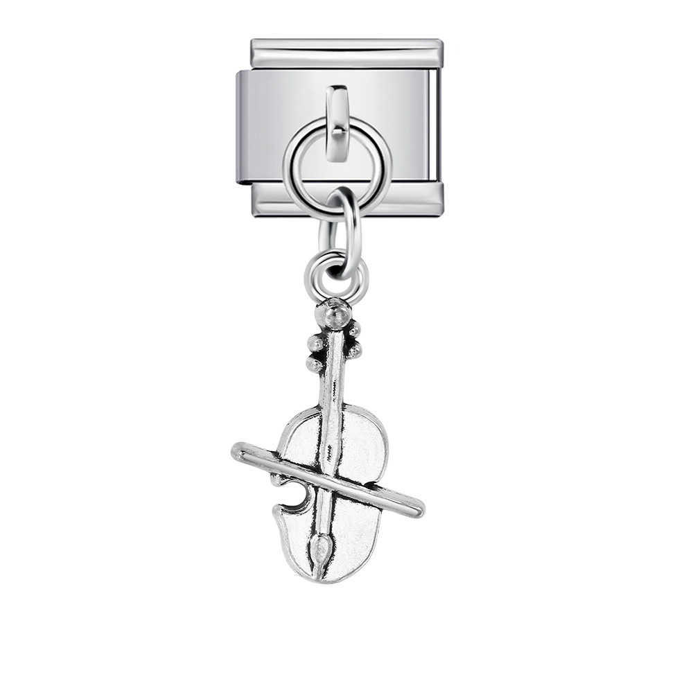 Musical instrument shaped pendant, Italian modular bracelet, DIY hook bangle, freely combinable watch strap chain accessories wholesale