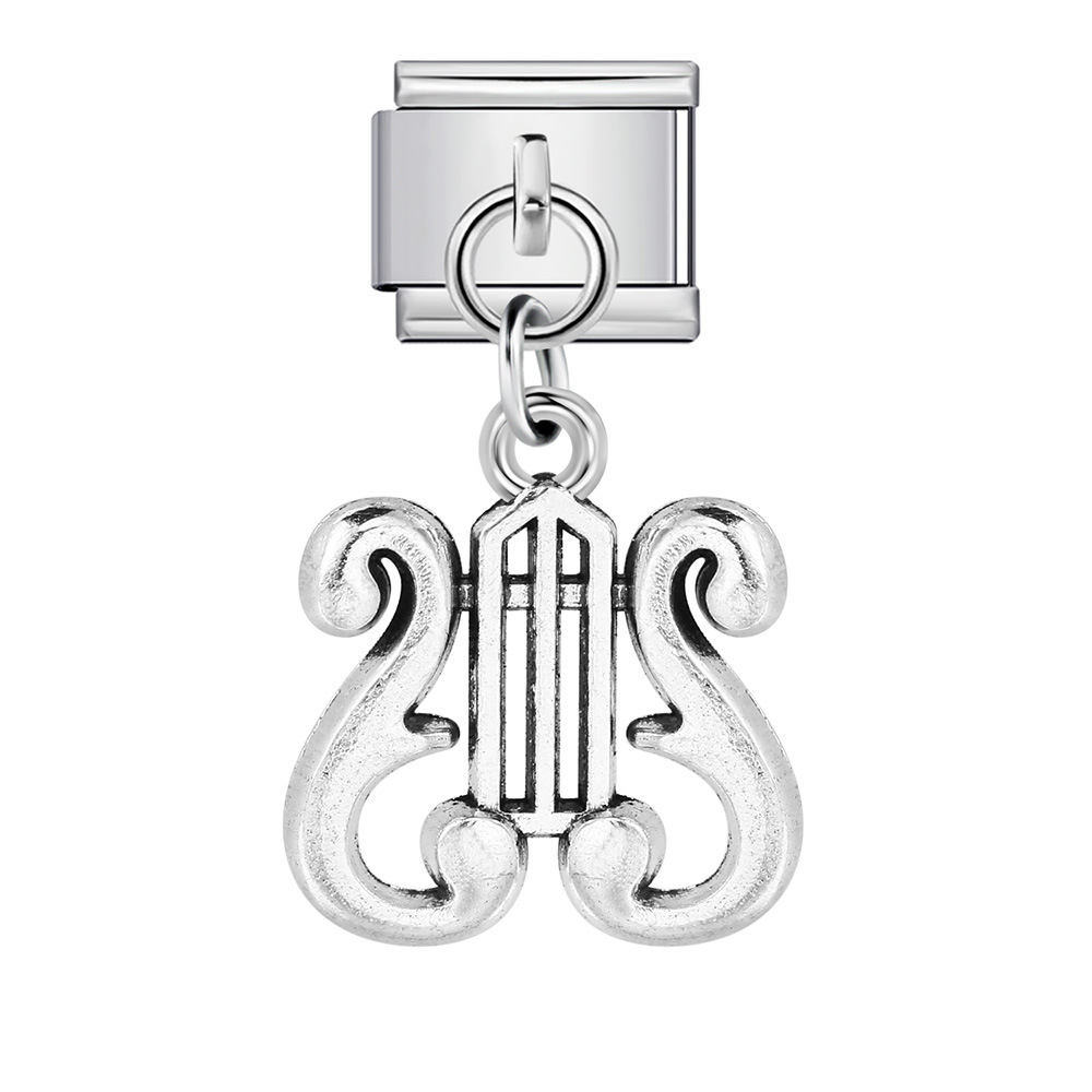Musical instrument shaped pendant, Italian modular bracelet, DIY hook bangle, freely combinable watch strap chain accessories wholesale