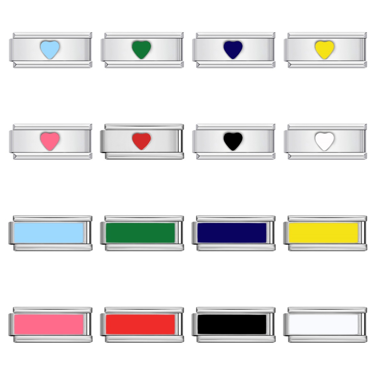 Long strip stamping series DIY Italian modular bracelet titanium steel colored drip oil elastic splicing bangle