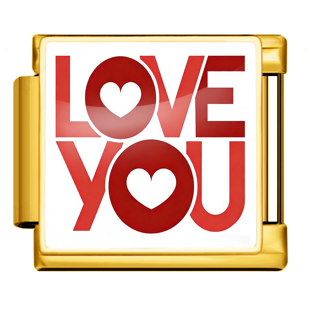 Cross-border best-selling Valentine's Day element LOVE series Italian modular bracelet square pattern titanium steel watch strap chain