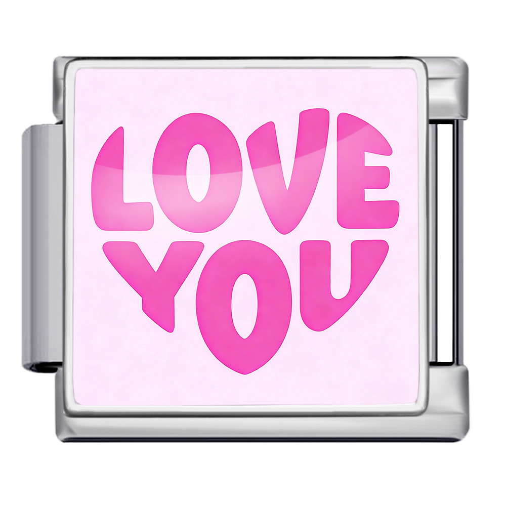 Cross-border best-selling Valentine's Day element LOVE series Italian modular bracelet square pattern titanium steel watch strap chain