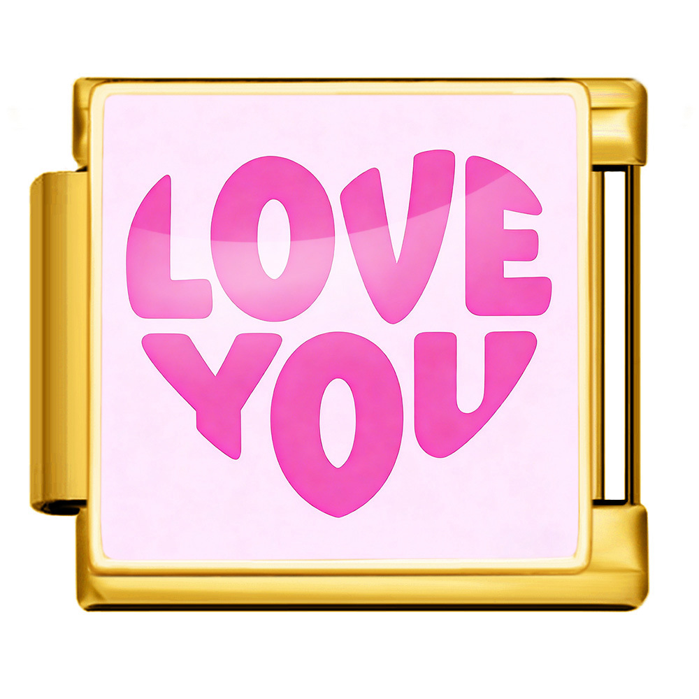 Cross-border best-selling Valentine's Day element LOVE series Italian modular bracelet square pattern titanium steel watch strap chain