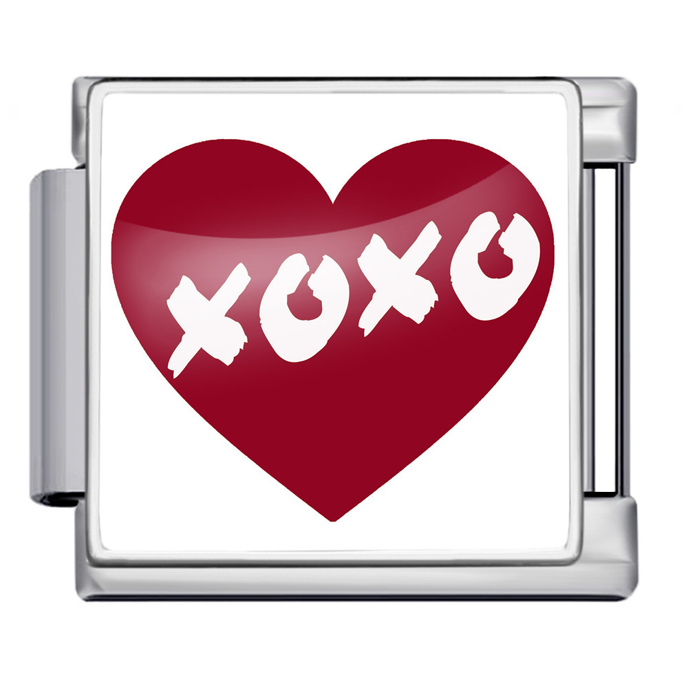 Cross-border best-selling Valentine's Day element LOVE series Italian modular bracelet square pattern titanium steel watch strap chain