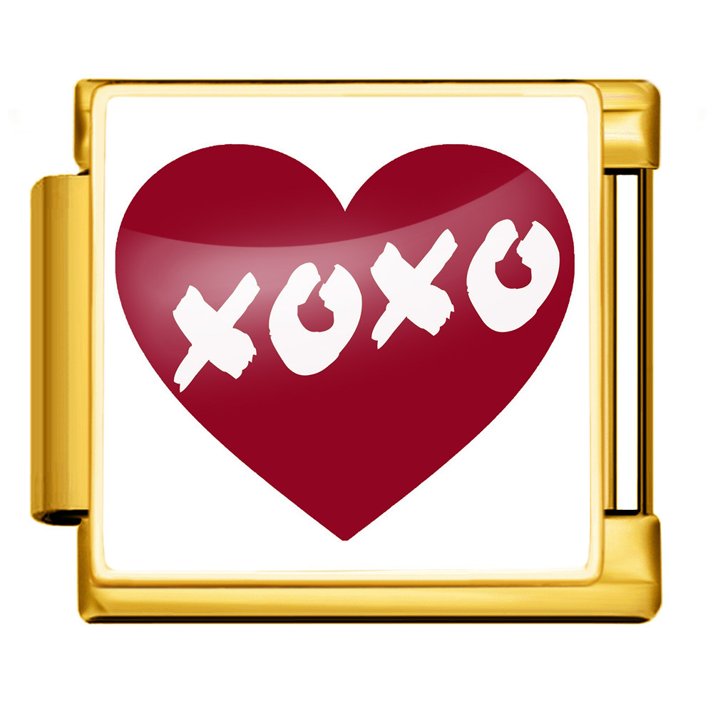 Cross-border best-selling Valentine's Day element LOVE series Italian modular bracelet square pattern titanium steel watch strap chain