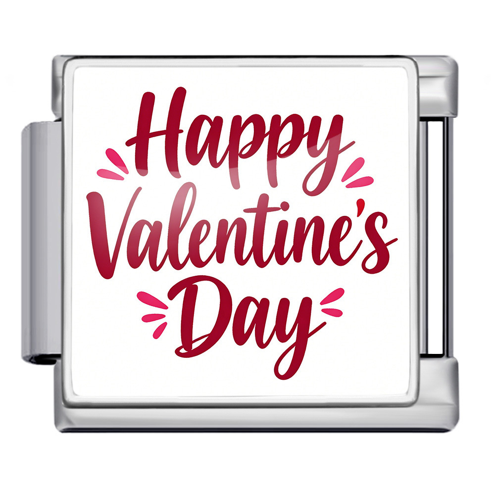 Cross-border best-selling Valentine's Day element LOVE series Italian modular bracelet square pattern titanium steel watch strap chain