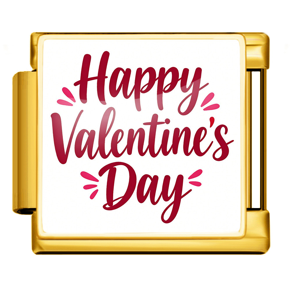 Cross-border best-selling Valentine's Day element LOVE series Italian modular bracelet square pattern titanium steel watch strap chain