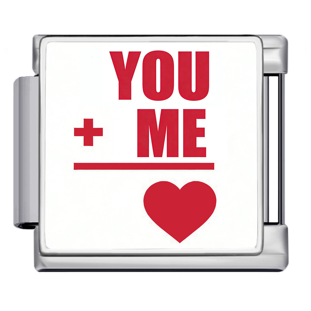 Cross-border best-selling Valentine's Day element LOVE series Italian modular bracelet square pattern titanium steel watch strap chain