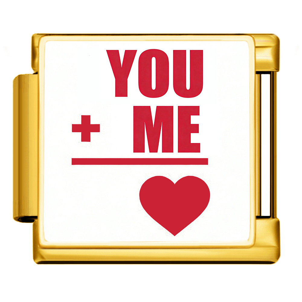 Cross-border best-selling Valentine's Day element LOVE series Italian modular bracelet square pattern titanium steel watch strap chain