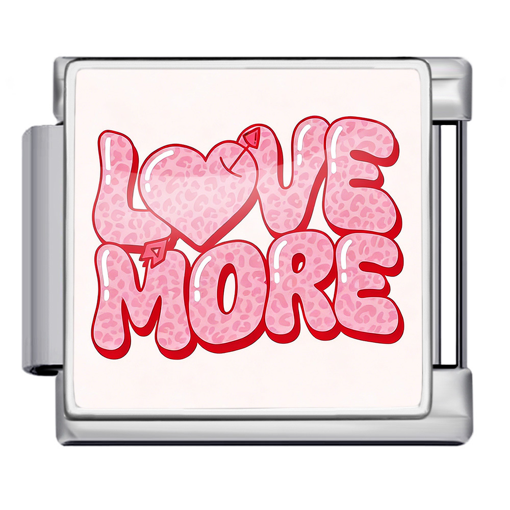 Cross-border best-selling Valentine's Day element LOVE series Italian modular bracelet square pattern titanium steel watch strap chain