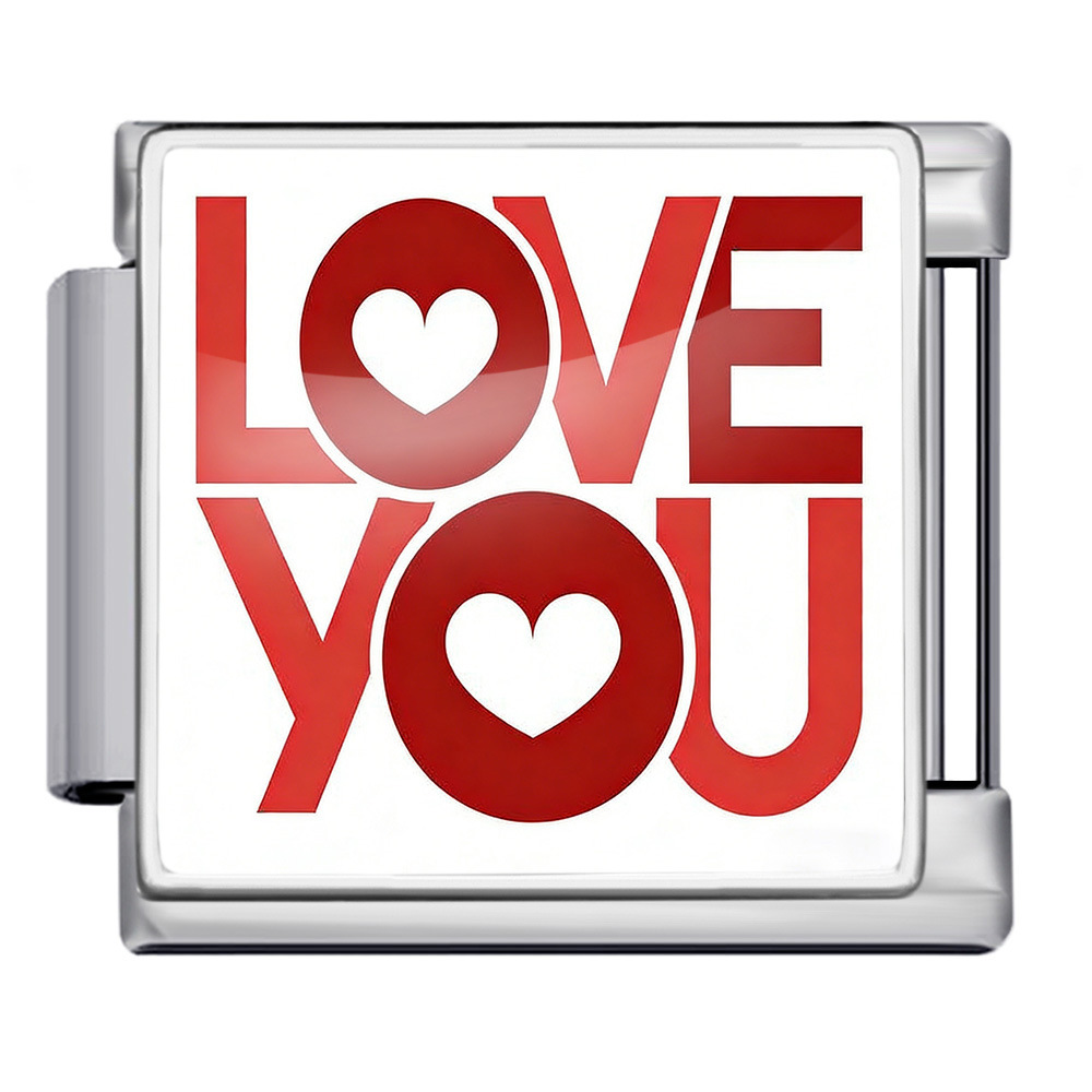 Cross-border best-selling Valentine's Day element LOVE series Italian modular bracelet square pattern titanium steel watch strap chain