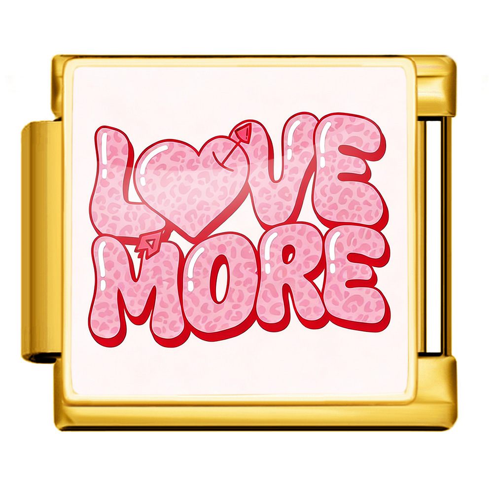 Cross-border best-selling Valentine's Day element LOVE series Italian modular bracelet square pattern titanium steel watch strap chain