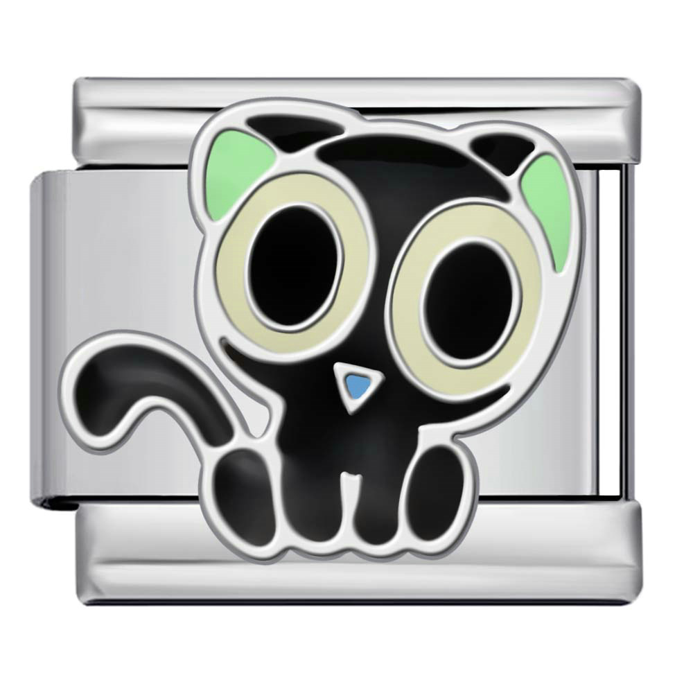New Pet Cat and Dog Titanium Steel Gold-Plated Welded Pattern DIY Italian Modular Bracelet Charm