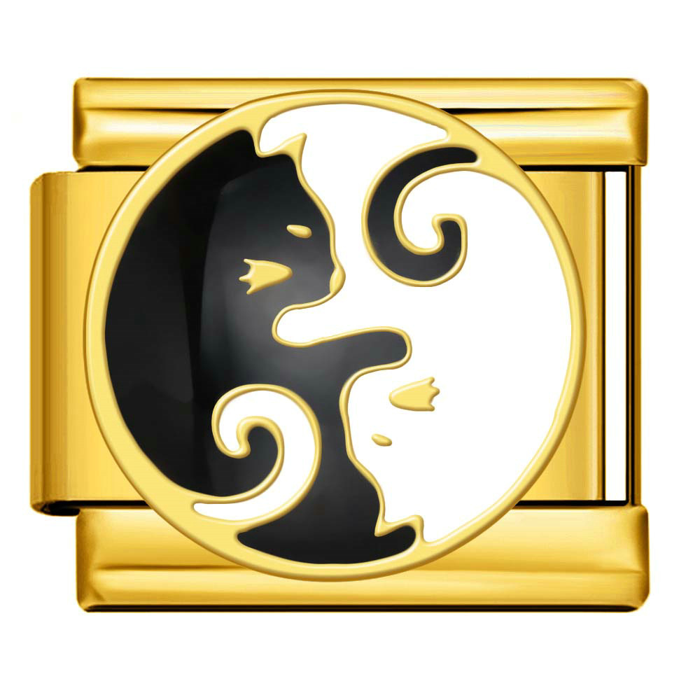 New Pet Cat and Dog Titanium Steel Gold-Plated Welded Pattern DIY Italian Modular Bracelet Charm