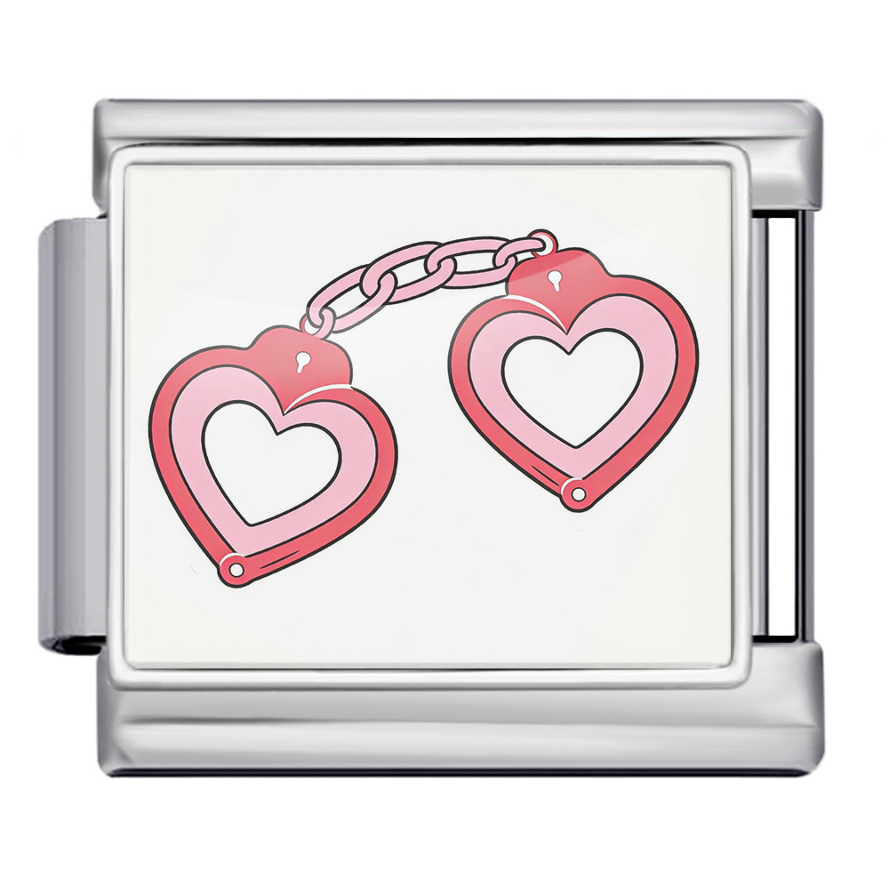 New Pink Valentine's Day Series Italian Modular Bracelet DIY Stainless Steel Elastic Bangle Accessory Gift