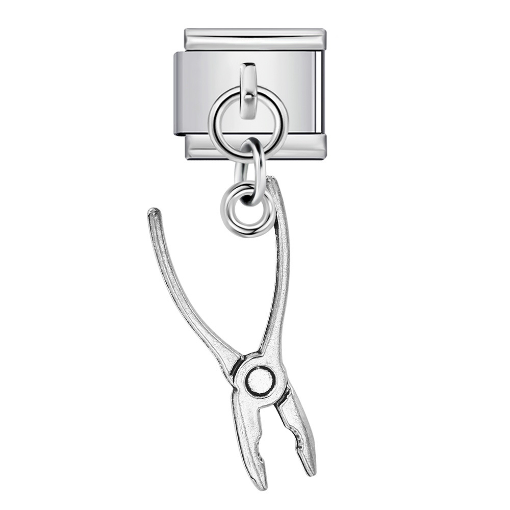 Single tool-shaped pendant Italian modular bracelet hook stainless steel spliced watch strap chain accessory