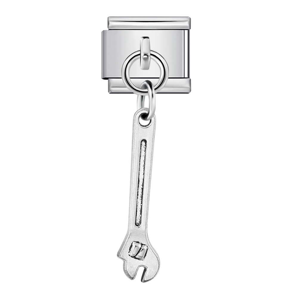 Single tool-shaped pendant Italian modular bracelet hook stainless steel spliced watch strap chain accessory